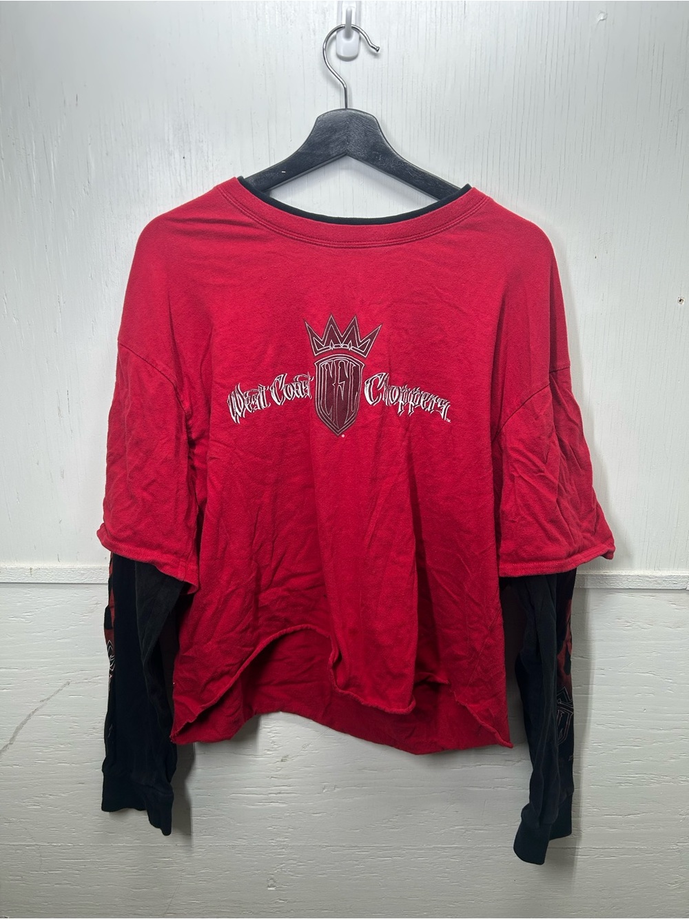 West Cost Choppers Red Layered Long-Sleeve Graphic Women's Top